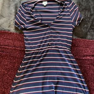 Blue w/ Red/White striped dress
